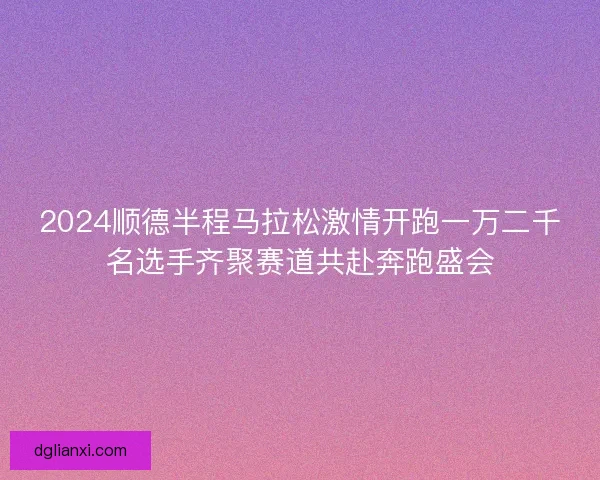 2024顺德半程马拉松激情开跑一万二千名选手齐聚赛道共赴奔跑盛会