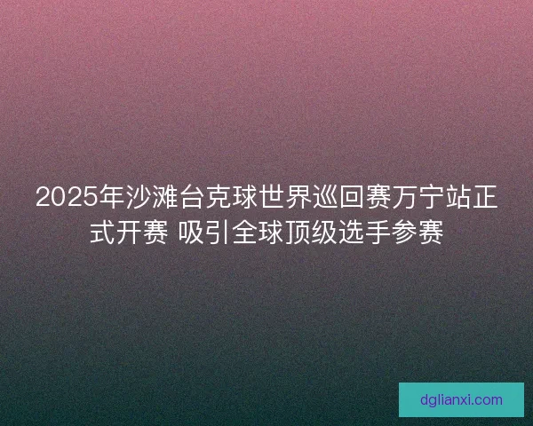 2025年沙滩台克球世界巡回赛万宁站正式开赛 吸引全球顶级选手参赛