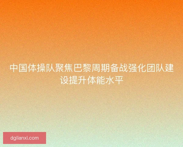 中国体操队聚焦巴黎周期备战强化团队建设提升体能水平